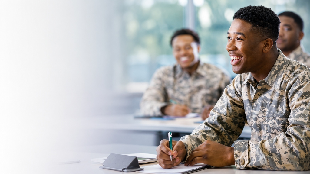 Military students preparing for ASVAB test